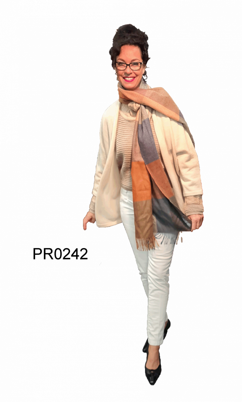 Babyalpaka Stola mit Plaidmuster "Highlands"